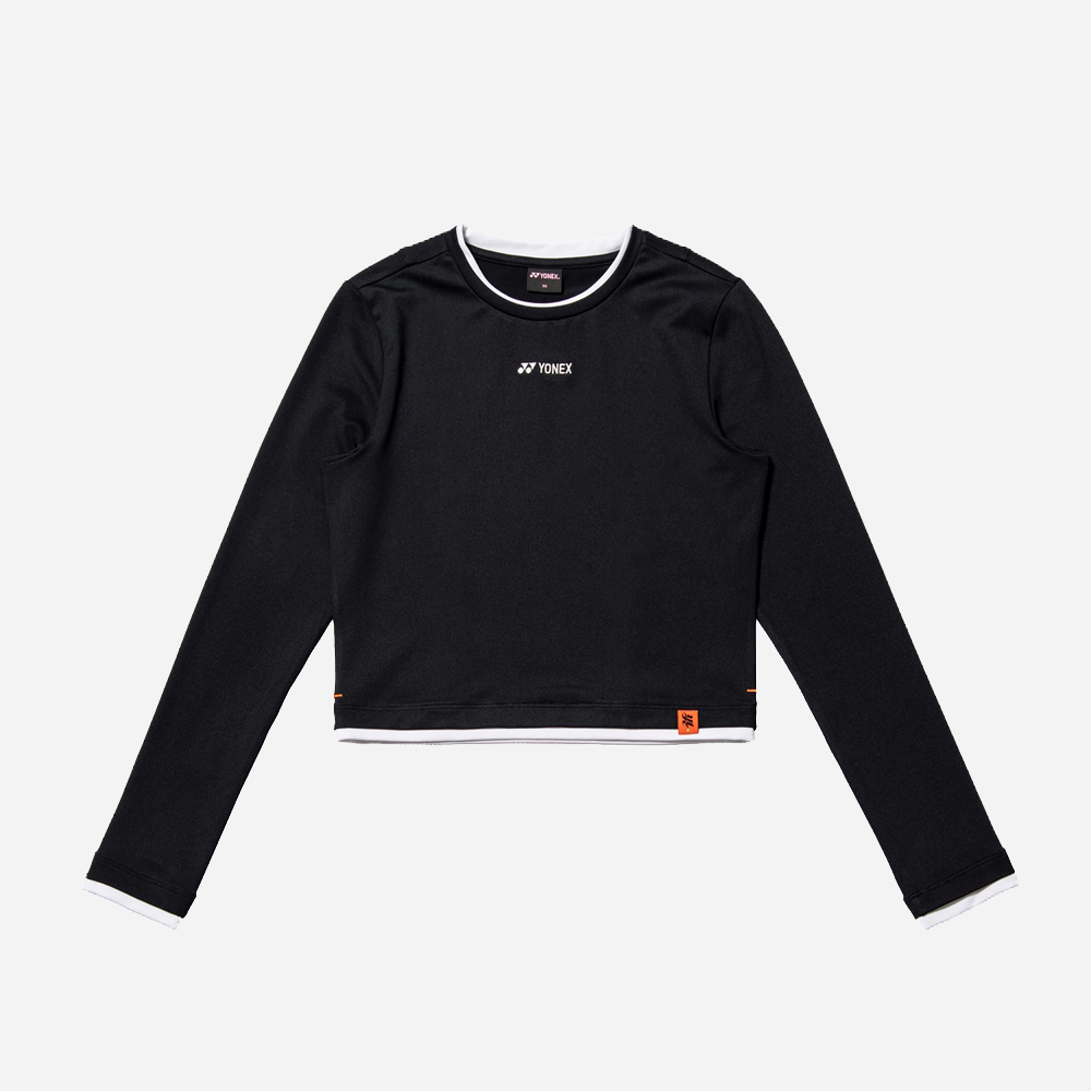 요넥스 245TL004F 우먼스 크롭 롱슬리브 블랙