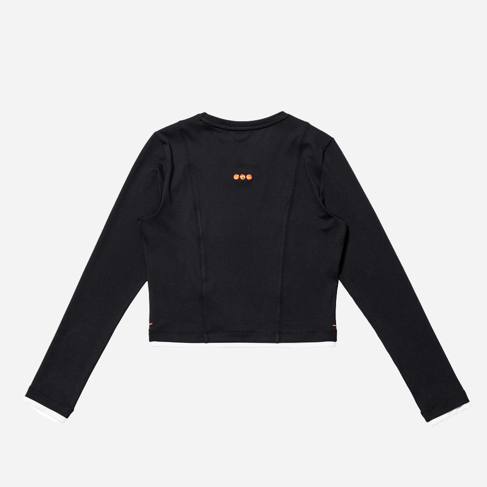 요넥스 245TL004F 우먼스 크롭 롱슬리브 블랙