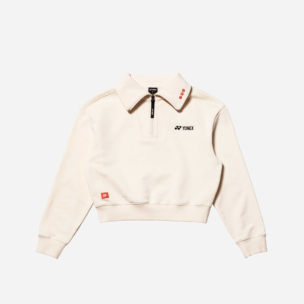 요넥스 245TL005F 우먼스 크롭 맨투맨 크림