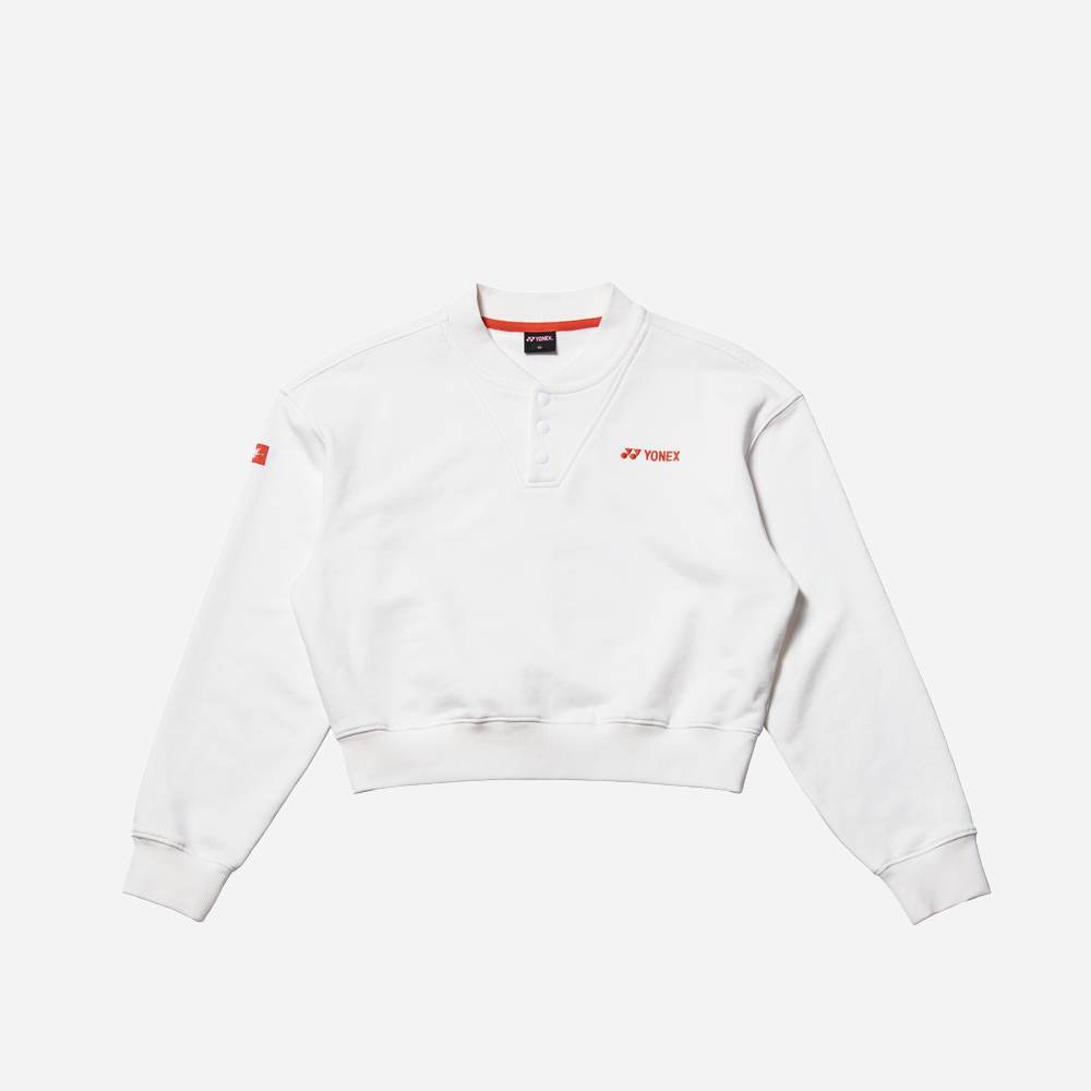 요넥스 245TL006F 우먼스 크롭 맨투맨 화이트